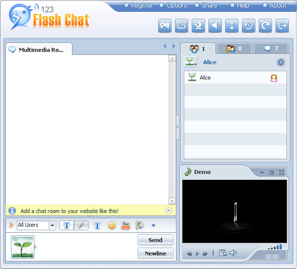 Add A Room User Manual Of 123 Flash Chat Server Software