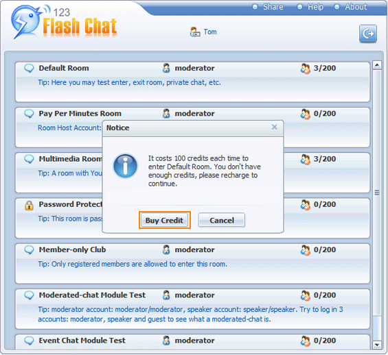 Flash chat free rooms